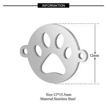 Load image into Gallery viewer, 5 Pcs Dog Paw Print DIY Charms Stainless Steel Unicorn Pendant
