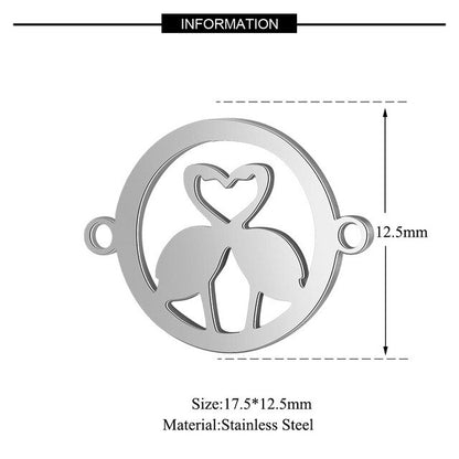 5 Pcs Dog Paw Print DIY Charms Stainless Steel Unicorn Pendant