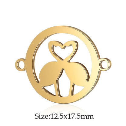 5 Pcs Dog Paw Print DIY Charms Stainless Steel Unicorn Pendant