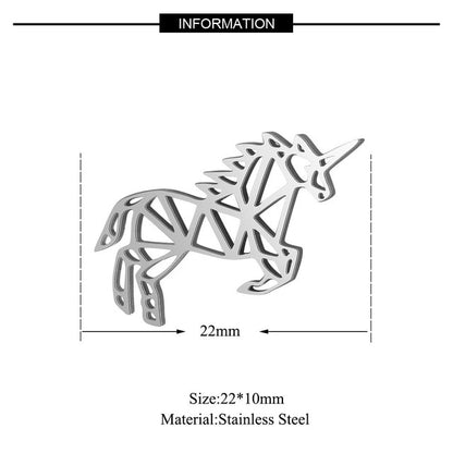 5 Pcs Dog Paw Print DIY Charms Stainless Steel Unicorn Pendant