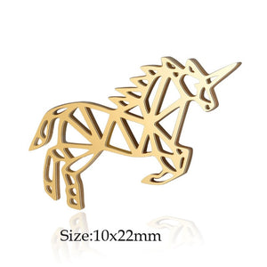 5 Pcs Dog Paw Print DIY Charms Stainless Steel Unicorn Pendant