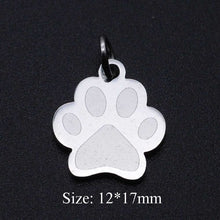 Load image into Gallery viewer, 5 Pcs Dog Paw Print DIY Charms Stainless Steel Unicorn Pendant
