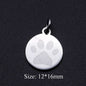 5 Pcs Dog Paw Print DIY Charms Stainless Steel Unicorn Pendant