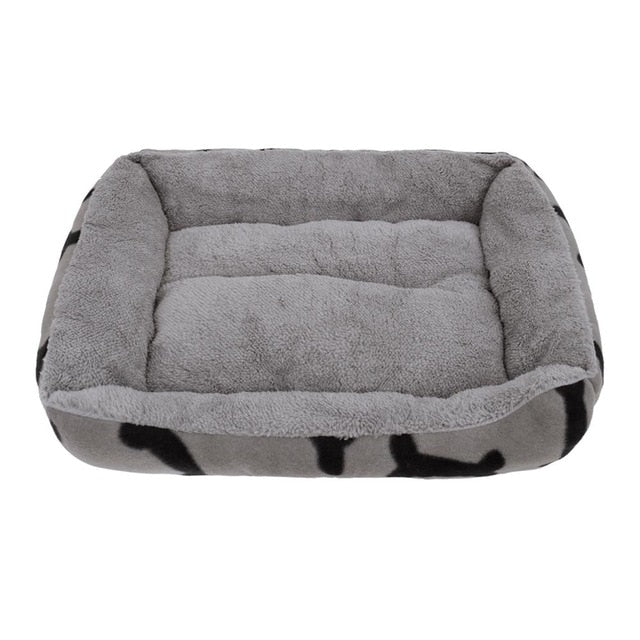 Self-Warmming Orthopedic Luxury Dog Cat Bed Rectangle Pet Bed with Dog Paw Prints