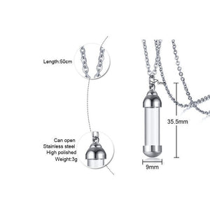 Glass Vial Necklace Pendant Memorial Ash Bottle Cremation Pet Urn