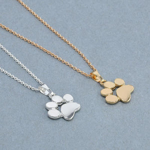 Silver Color Gold Dog Cat Necklace For Women jewelry accessories Animal Paw Pet Choker Necklace Pendant Footprints New