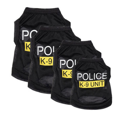 Police Suit Cosplay Dog Black Elastic Vest / Coat Apparel Costumes