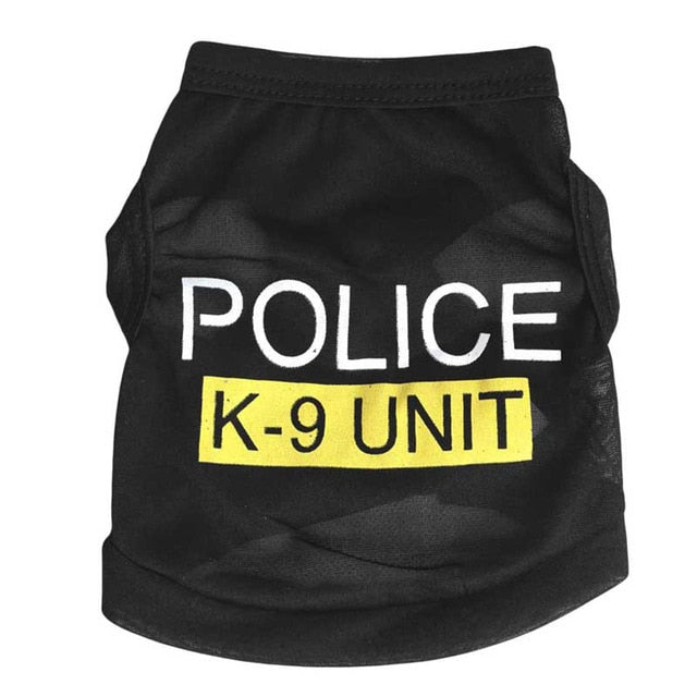 Police Suit Cosplay Dog Black Elastic Vest / Coat Apparel Costumes