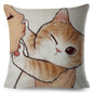 Funny Love Kiss Cute Cat Pillows Cases for Sofa Home Car Cushion Cover Pillow Covers Decor Cartoon Linen Pillowcase 45x45cm