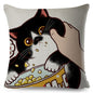 Funny Love Kiss Cute Cat Pillows Cases for Sofa Home Car Cushion Cover Pillow Covers Decor Cartoon Linen Pillowcase 45x45cm
