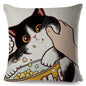 Funny Love Kiss Cute Cat Pillows Cases for Sofa Home Car Cushion Cover Pillow Covers Decor Cartoon Linen Pillowcase 45x45cm