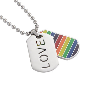 Fashion Jewelry Rainbow Flag Stainless Steel Gay Pride Love Dog Tag