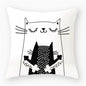 Black & White Cat Sofa Decorative Cushion Cover Pillow Pillowcase (Polyester) Home Decor