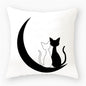 Black & White Cat Sofa Decorative Cushion Cover Pillow Pillowcase (Polyester) Home Decor