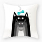 Black & White Cat Sofa Decorative Cushion Cover Pillow Pillowcase (Polyester) Home Decor