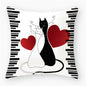 Black & White Cat Sofa Decorative Cushion Cover Pillow Pillowcase (Polyester) Home Decor