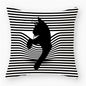Black & White Cat Sofa Decorative Cushion Cover Pillow Pillowcase (Polyester) Home Decor