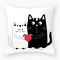 Black & White Cat Sofa Decorative Cushion Cover Pillow Pillowcase (Polyester) Home Decor