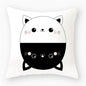 Black & White Cat Sofa Decorative Cushion Cover Pillow Pillowcase (Polyester) Home Decor