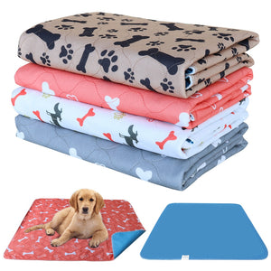Reusable Pet Urine Pad Washable Dog Cat Diaper Mat 3 Layer Absorbent Dogs Diapers Pads Bone Paw Print