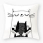 Funny Cute Black Cat Lover Pillowcase Cushion Cover 45*45 Polyester Pillow