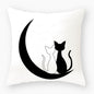 Funny Cute Black Cat Lover Pillowcase Cushion Cover 45*45 Polyester Pillow