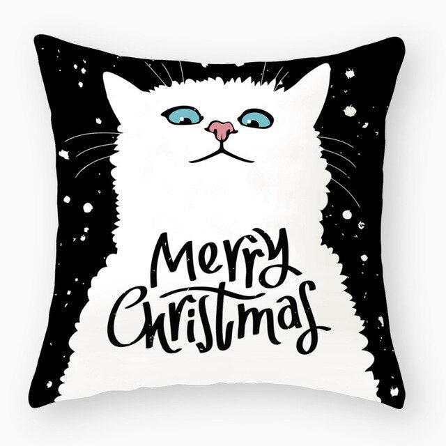 Funny Cute Black Cat Lover Pillowcase Cushion Cover 45*45 Polyester Pillow
