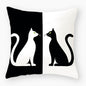 Funny Cute Black Cat Lover Pillowcase Cushion Cover 45*45 Polyester Pillow