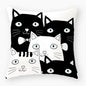 Funny Cute Black Cat Lover Pillowcase Cushion Cover 45*45 Polyester Pillow
