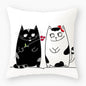 Funny Cute Black Cat Lover Pillowcase Cushion Cover 45*45 Polyester Pillow