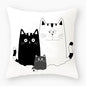 Funny Cute Black Cat Lover Pillowcase Cushion Cover 45*45 Polyester Pillow