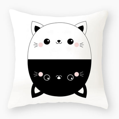 Funny Cute Black Cat Lover Pillowcase Cushion Cover 45*45 Polyester Pillow