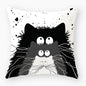 Funny Cute Black Cat Lover Pillowcase Cushion Cover 45*45 Polyester Pillow