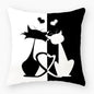 Funny Cute Black Cat Lover Pillowcase Cushion Cover 45*45 Polyester Pillow