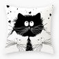 Funny Cute Black Cat Lover Pillowcase Cushion Cover 45*45 Polyester Pillow