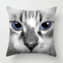 Load image into Gallery viewer, Cute Pet Cat Face Decorative Animal Cushion Cover Sofa Vintage Black and White Home Couch Pillows Case Living Room Decoration
