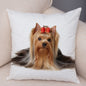 Cute Animal Cushion Cover MINI Yorkshire Dog Soft Plush Pillowcase Decor