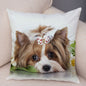 Cute Animal Cushion Cover MINI Yorkshire Dog Soft Plush Pillowcase Decor