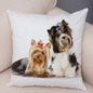 Cute Animal Cushion Cover MINI Yorkshire Dog Soft Plush Pillowcase Decor