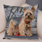 Cute Animal Cushion Cover MINI Yorkshire Dog Soft Plush Pillowcase Decor