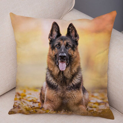 German Shepherd Dog Pillow Case Covers Decor Pet Animal Cushion Cover for Sofa Home Super Soft Short Plush Pillowcase 45*45cm