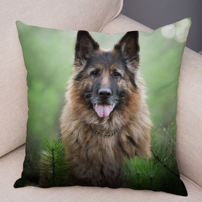 German Shepherd Dog Pillow Case Covers Decor Pet Animal Cushion Cover for Sofa Home Super Soft Short Plush Pillowcase 45*45cm