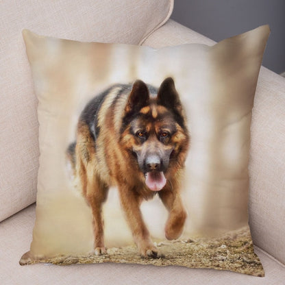 German Shepherd Dog Pillow Case Covers Decor Pet Animal Cushion Cover for Sofa Home Super Soft Short Plush Pillowcase 45*45cm