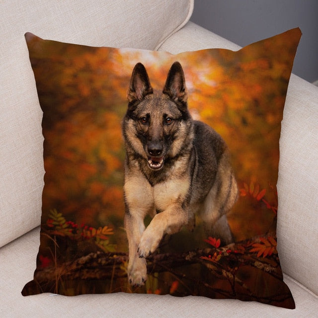 German Shepherd Dog Pillow Case Covers Decor Pet Animal Cushion Cover for Sofa Home Super Soft Short Plush Pillowcase 45*45cm