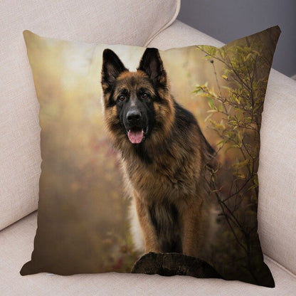 German Shepherd Dog Pillow Case Covers Decor Pet Animal Cushion Cover for Sofa Home Super Soft Short Plush Pillowcase 45*45cm