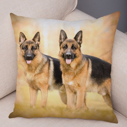 German Shepherd Dog Pillow Case Covers Decor Pet Animal Cushion Cover for Sofa Home Super Soft Short Plush Pillowcase 45*45cm