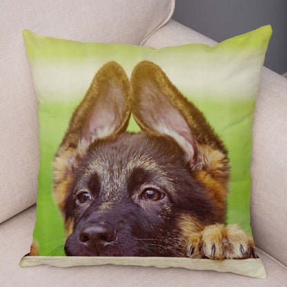 German Shepherd Dog Pillow Case Covers Decor Pet Animal Cushion Cover for Sofa Home Super Soft Short Plush Pillowcase 45*45cm
