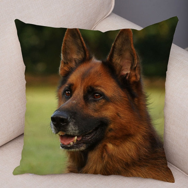 German Shepherd Dog Pillow Case Covers Decor Pet Animal Cushion Cover for Sofa Home Super Soft Short Plush Pillowcase 45*45cm