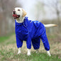 Pet Dog Raincoat Reflective Waterproof Zipper High Neck Hooded Jumpsuit For Small, Medium and Big Dogs