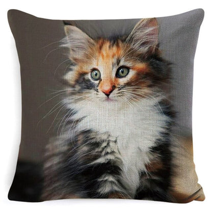 Black Cat Cushion Cover Cotton Linen Square Pillowcase Decorative Pillow